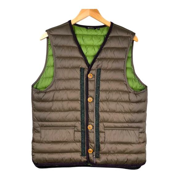 Barbour Baffle Quilt Down Vest in Brown men's size medium
